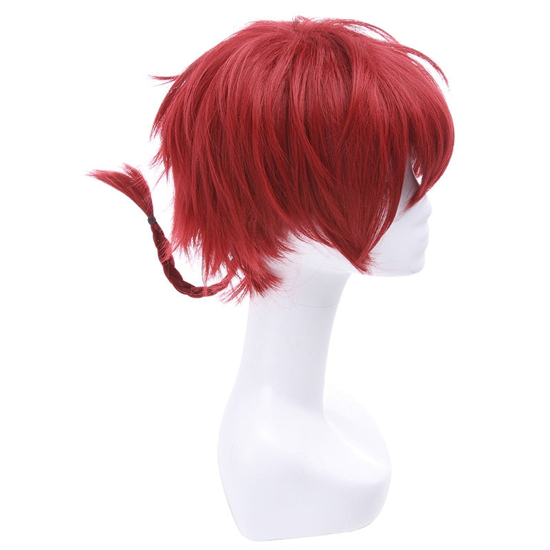 New Ranma 1/2 Ranma Saotome Cosplay Wigs 25cm Red Burgundy Short Cosplay Wigs