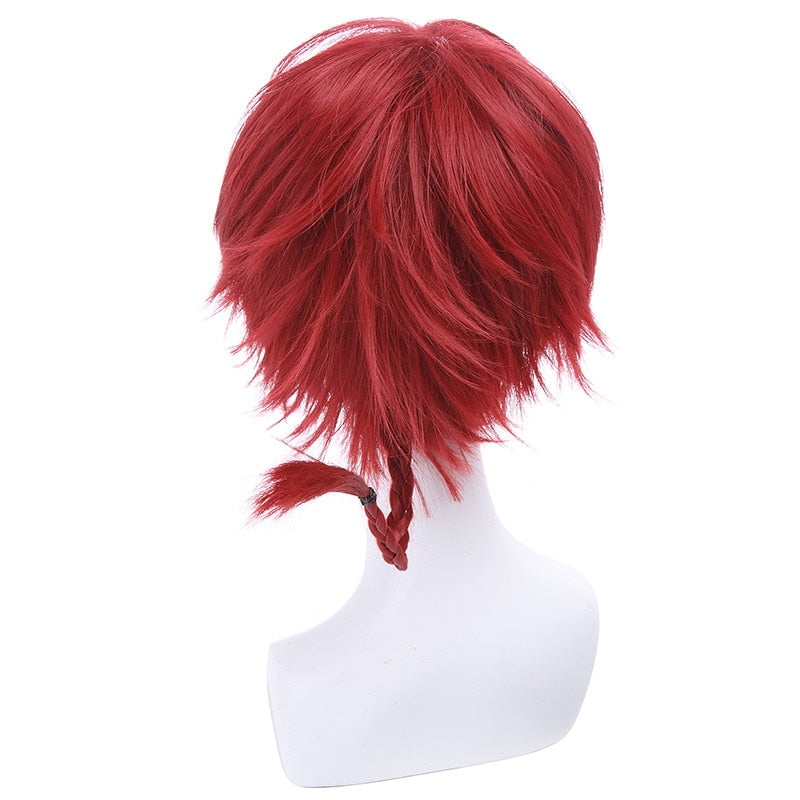 New Ranma 1/2 Ranma Saotome Cosplay Wigs 25cm Red Burgundy Short Cosplay Wigs