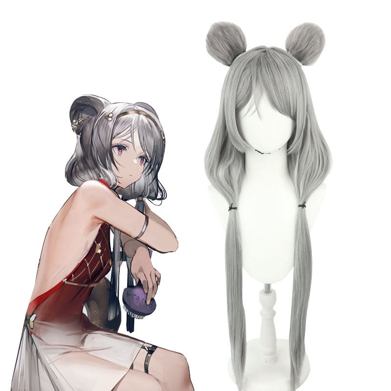 Arknights Lin Yühsia Long Grey Cosplay Wig - lemailwigs