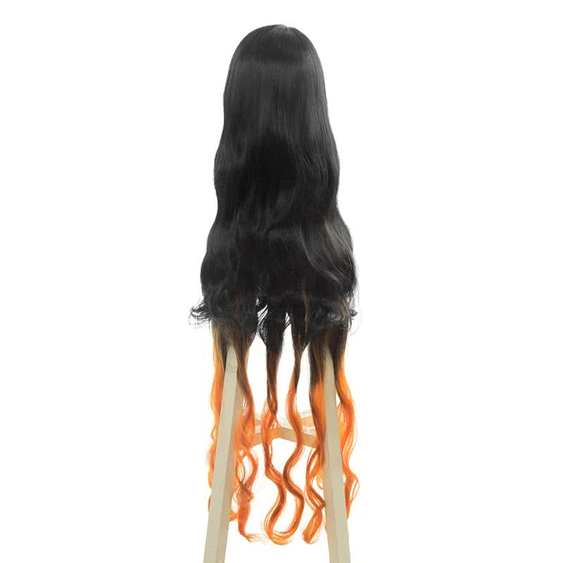 Demon Slayer Kamado Nezuko Long Curly Gradient Cosplay Wig - lemailwigs