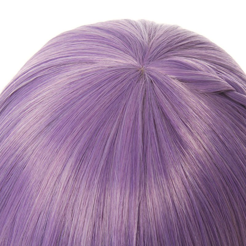 Game Genshin Impact Keqing Long Mixed Purple Ponytail Cosplay Wigs With Ears - lemailwigs
