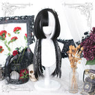 Lolita Black Mixed White Long Straight Cosplay Wig - lemailwigs