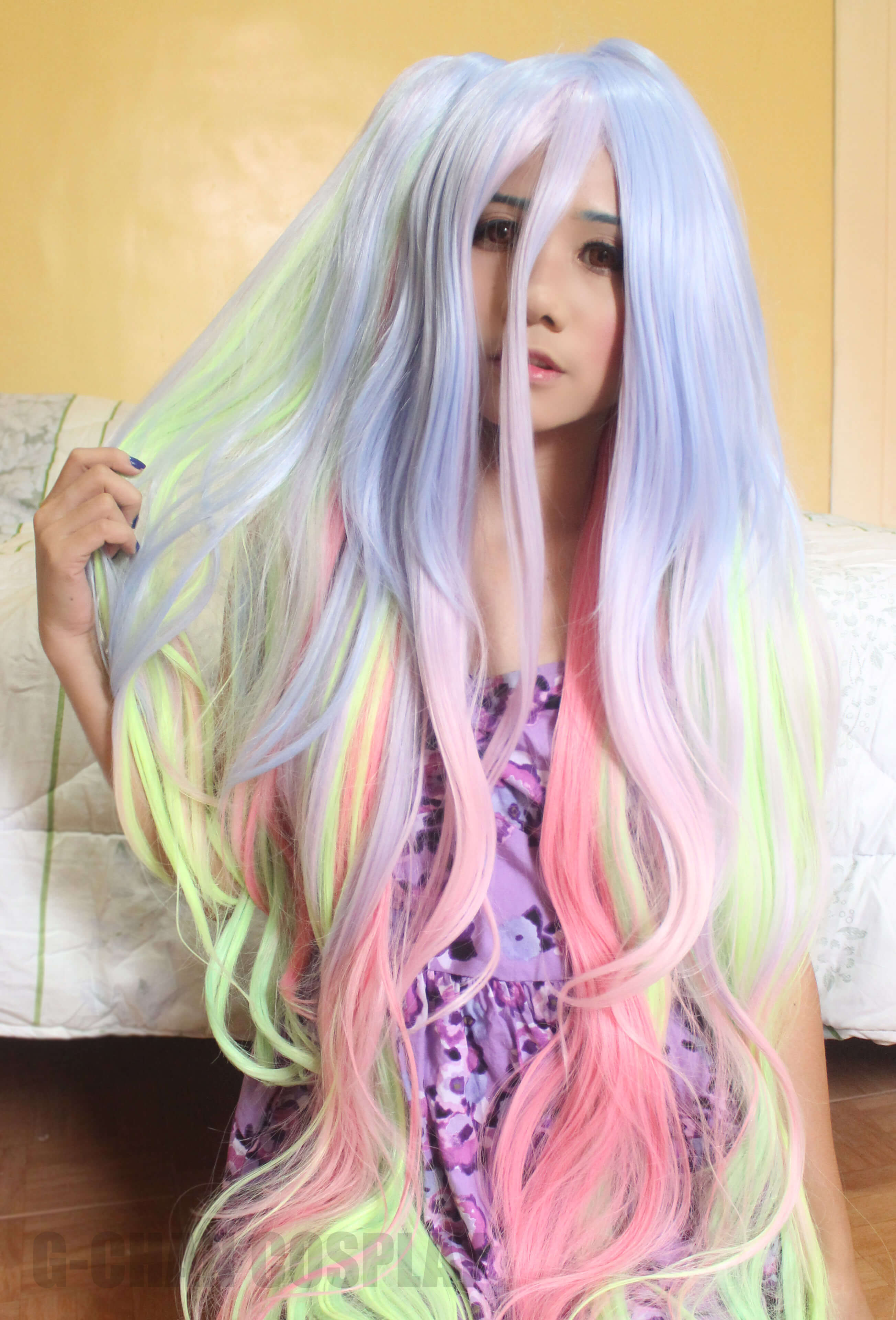 NO GAME NO LIFE Shiro120cm Long Cosplay wigs - L-email Cosplay Wig